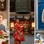 Global Traditions: College of New Year's traditions: eating grapes, ringing a temple bell, and breaking plates.